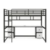 NicBex Full Loft Bed with Desk Metal Bed Frame with 4 Drawers, Long Storage Shelves, Ladder and Full Length Guardrail, No Box Spring Required - 3 of 4