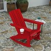 Merrick Lane HDPE Adirondack Chair with Cup Holder and Pull Out Ottoman, All-Weather HDPE Indoor/Outdoor Chair - 4 of 4