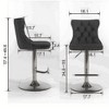 CAVINAS Set of 2 Adjustable Height Bar Stools,25-33 Inch Velvet Counter Bar Stools with Tufted Back for Dining Rooms,Kitchens Islands - 4 of 4
