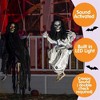 Joyfy 2 Packs 3ft Halloween Hanging Ghosts Outdoor Decor, Scary Grim Reaper Swinging Flying Skeleton with Lighted Up Eyes for Yard Patio Lawn Garden - 3 of 4