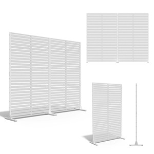 SEVOBAL 2pc Patio Screen Patio Privacy Porch Screen Patio Screens Paged Patio Decorative Screens Patio Screen Decor Outdoor, White, 90.94"*15.75"*72" - 1 of 4