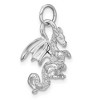 Black Bow Jewelry 14k White Gold Small 3D Winged Dragon Charm - 4 of 4