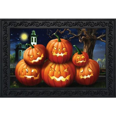 Spooky Jack O'Lanterns Halloween Rubber Doormat 18" x 30"