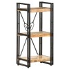 vidaXL - Solid Mango Wood 3-Tier Bookcase with Industrial Steel Frame, 15.7"x11.8"x31.5", Easy to Assemble, Unique Variations in Color and Design - 2 of 4