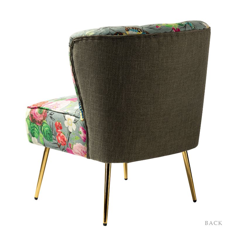Urbain Wooden Upholstery Accent Side Chair with Tufted Back | Karat Home, 5 of 12