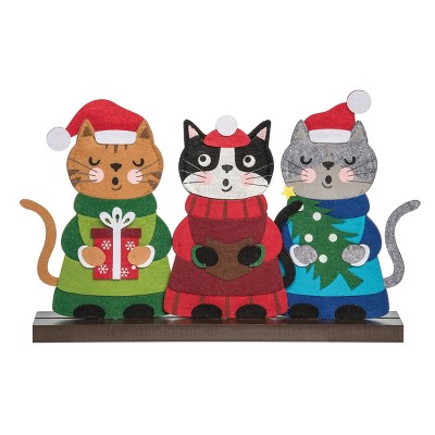 C&F Home Cat Carolers Felt Christmas Figurine