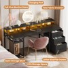 Aheaplus Computer Desk with Fabric File Drawers, Home Office Desk with Monitor Stand and Storage Shelves - 3 of 4