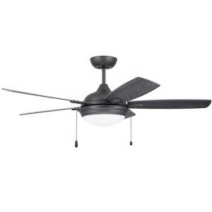 Luminance Atticus 52" Ceiling Fan Contemporary Indoor Fixture Integrated Dimmable LED Lighting, Includes 5 Reversible Graphite Blades - 1 of 4