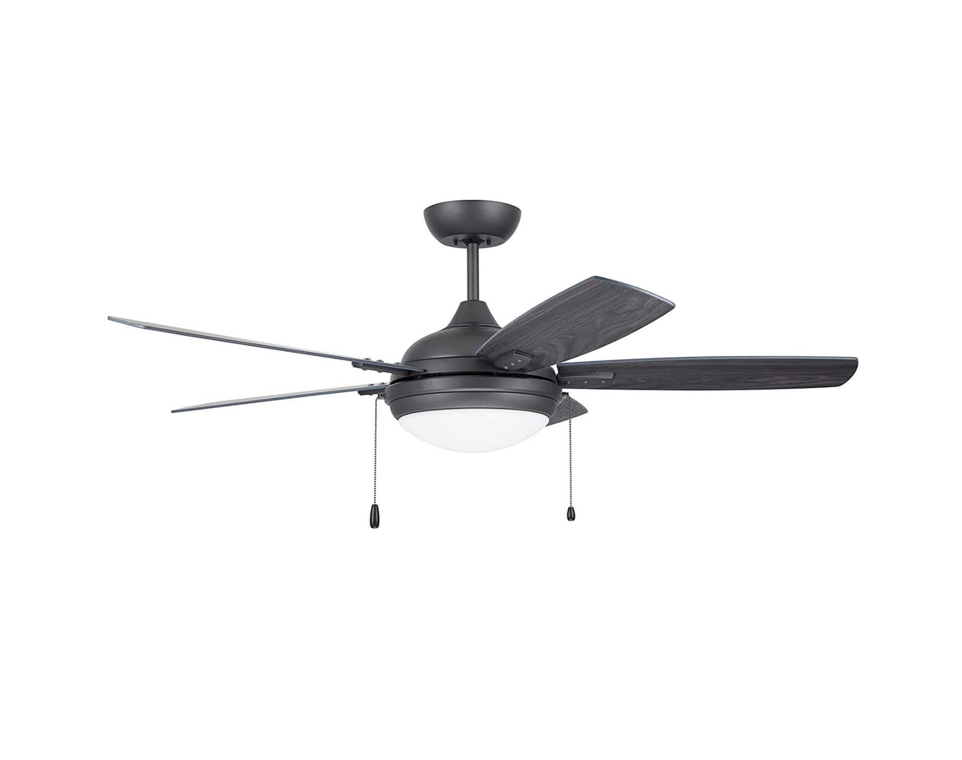 Luminance Atticus 52" Ceiling Fan Contemporary Indoor Fixture Integrated Dimmable LED Lighting, Includes 5 Reversible Graphite Blades
