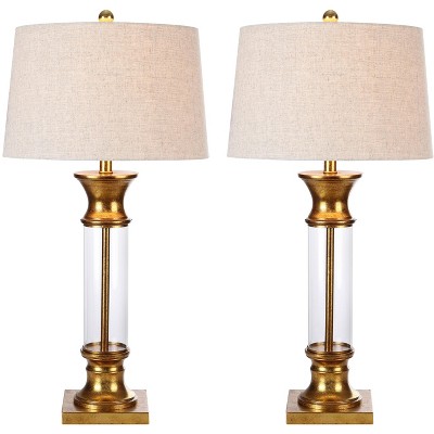 JONATHAN Y Hunter Metal/Glass LED Table Lamp