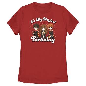 Women's Harry Potter It’s My Magical Birthday Cute Characters T-Shirt