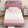 Twin Size Bed Frames, Velvet Upholstered Platform Bed Frame with Storage Headboard and Strong Wooden Slats, Noise-Free/Easy to Assemble - 2 of 4