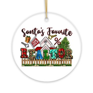 Santa’s Favorite Realtor Christmas Ornament, Real Estate Agent Gift| OrnamentallyYou - 1 of 4