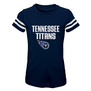 NFL Tennessee Titans Girls' Stripe Sleeve Fashion T-Shirt - 1 of 1