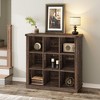 Farmhouse Wood Book Shelf, 9-Cube Storage Organizer Bookshelf, 3-Tier Minimalist Floor Standing Display Cabinet for Living Room, Bedroom, Home Office - 2 of 4