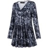 Plus Size Women's V-Neck Long Sleeve T-Shirt with Ruffle Detail Stretchy Soft Printed Blouse Fall Winter Tops XL to 5XL - 2 of 4