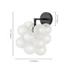 Rennnsan Malveny 11"W Hardwired 1-Light Bubble Frosted Glass Modern Dimmable Wall Sconce in Black - 3 of 4