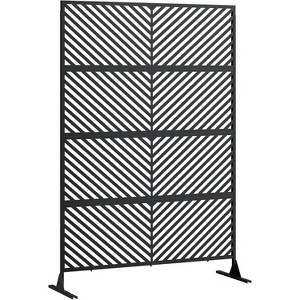 Metal Privacy Screen Outdoor Privacy Screen Freestanding, Outdoor Privacy Fence Panels for Patio Lawn Deck, Decorative Privacy Fence - 1 of 4