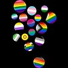 Adult Design By Humans Rainbow LBGTQIA+ Pride Badges By Roadhouse T-Shirt - 2 of 2
