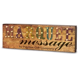 Pavilion Gift Company - Small Promotional - 13" x 4.25" Marquee Plaque with AC Adapter  - Wall Sign Panels - 1 of 2