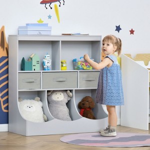 SKRAN Kids Bookcase, Toy Storage Organizer Cabinet, Children Display Bookshelf with Drawers for Toys, Clothes, Books - 1 of 4