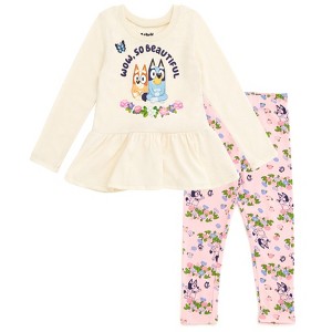 Bluey Floral Girls T-Shirt and Leggings Outfit Set Little Kid to Big Kid - 1 of 4