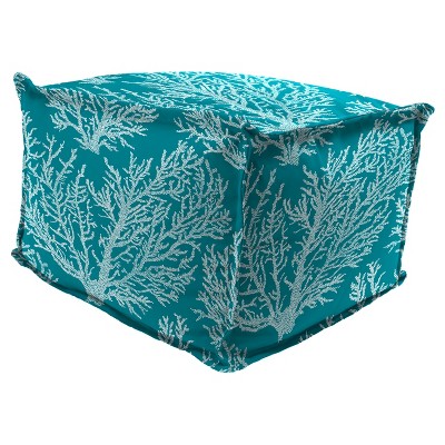 Outdoor Bean Filled Pouf/Ottoman In Seacoral Turquoise  - Jordan Manufacturing