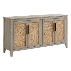 Banks 60" Rattan 4 Door Driftwood TV Stand - 1 of 4