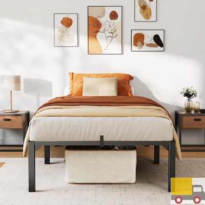 Garvee Metal Bed Frame, Heavy Duty Platform with 800 lbs Support, No Box Spring, Easy Tool-Free Assembly, Noise-Free Design, Black