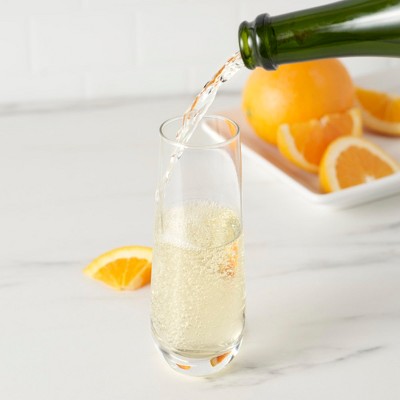 Set of 4 Clear Glass Stemless Champagne Flutes