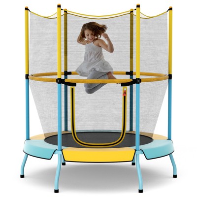 Infans 48"Toddler Trampoline for Kids with Safety Enclosure Net Heavy-duty Frame Yellow
