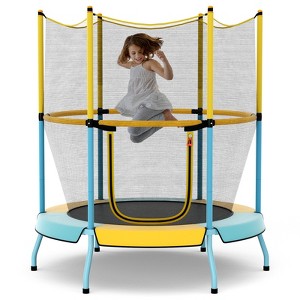 Infans 48"Toddler Trampoline for Kids with Safety Enclosure Net Heavy-duty Frame Yellow - 1 of 4