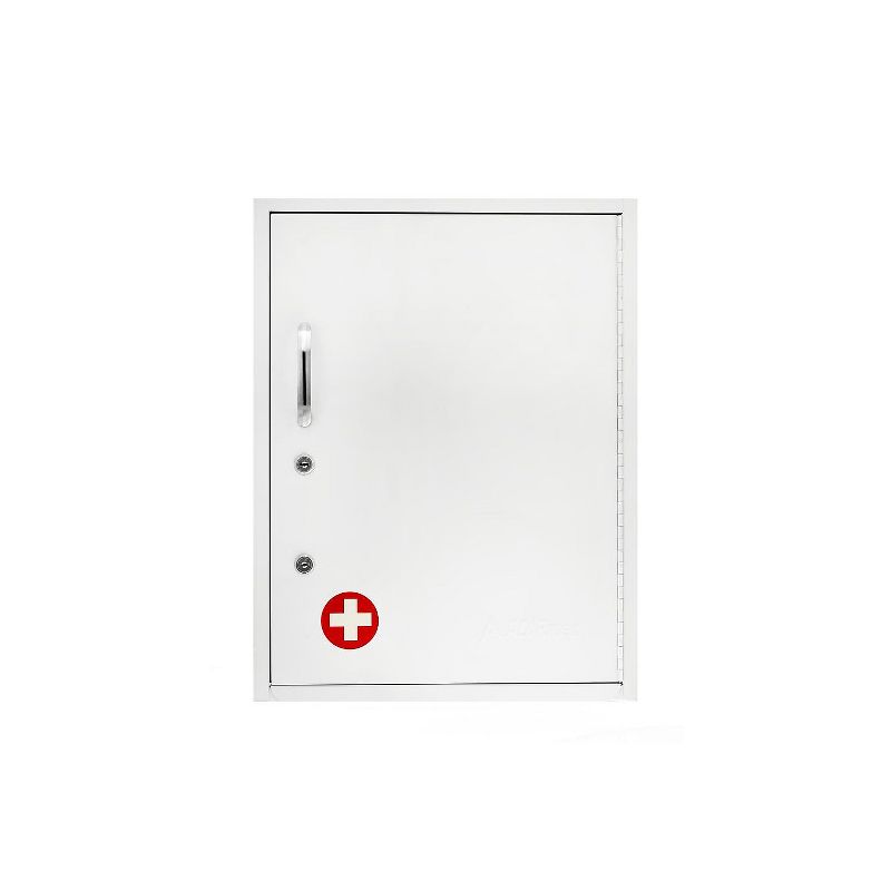 AdirMed 21 in. H x 16 in. W Dual Lock Medicine Security Medical Cabinet in White with Pull-Out Shelf, 2 of 8