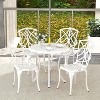 ADILE Set of 4 Cast Aluminum Patio Dining Chairs, White - 2 of 3
