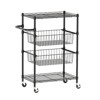 Heavy Duty 4-Tier Rolling Cart with Lockable Wheels, 110Lb Capacity - Utility Kitchen Cart for Storage, Garage - 3 of 4