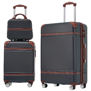 Lyngins 3-Piece Hardside Luggage Set – 20" Carry on Luggage, 28" Expandable Spinner Suitcase, Cosmetic Case, ABS Lightweight Build, 3-Digit TSA Lock - 1 of 4