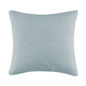 Ink+Ivy 26"x26" Oversized Bree Knit Euro Square Throw Pillow Cover Light Blue: Acrylic, Machine Washable, Hidden Zipper - 1 of 4