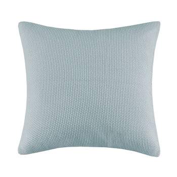 Ink+Ivy 26"x26" Oversized Bree Knit Euro Square Throw Pillow Cover Light Blue