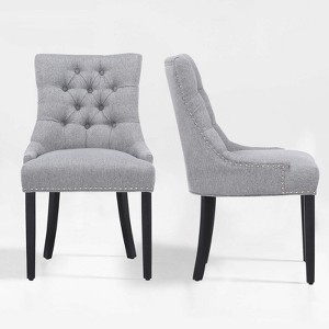 WestinTrends  Upholstered Wingback Button Tufted Dining Chair (Set of 2) - 1 of 4