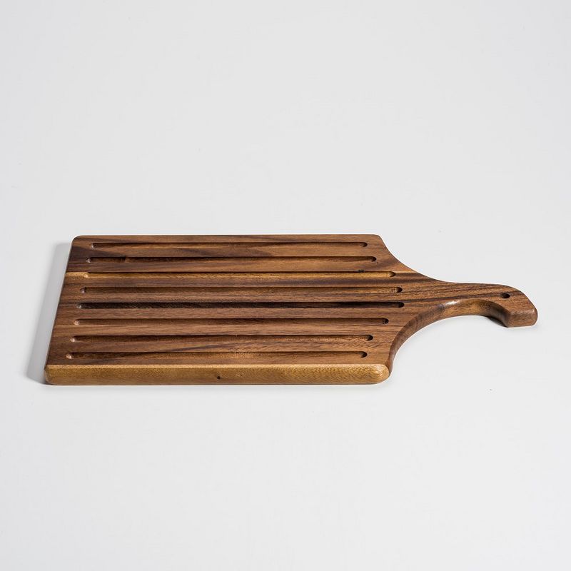 Kalmar Home Acacia Reversible Cutting Board/Slotted Bread Board, 1 of 4