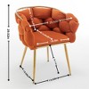 KTMBDW Luxury Modern Upholstered Accent Chair,Retro Leisure Velvet Single Sofa Chair with Golden Metal Legs for Living Room/Bedroom - 4 of 4