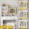 Vanity Desk with Sliding Mirror, Makeup Desk and Stool with Lights in 3 Colors, Vanity Table with Charging Station, 2 Drawers & Storage Shelves - 4 of 4