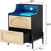 Rattan Nightstand – Boho Accent Table with Rattan Drawers & Metal Legs - 2 of 4