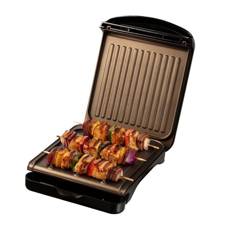 George Foreman 2 Serving Classic Plate Electric Grill and Panini Press Black, 5 of 9