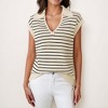 Anna-Kaci Women's Striped Collared Sleeveless Knit Top with Deep V-Neck and Ribbed Hem Detailing - 2 of 4