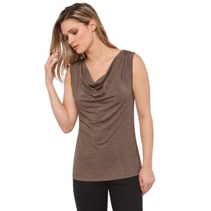Rekucci Women's Super Soft Knit Cowl Neck Sleeveless Top – Versatile Casual to Dressy Style - 1 of 3