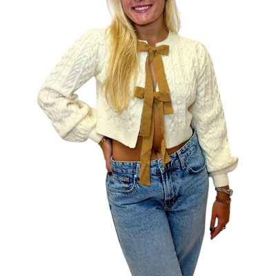 Women's Autumn Bow Tie Sweater - STORIA