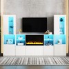 TIRAMISUBEST 3-Piece Entertainment Center Set with 34.2" Non-heating Electric Fireplace, TV Stand with LED Lights, Media Console with Shelves - 2 of 4