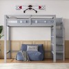 Whisen 93.8''L*57''W Wood Full Size Loft Bed with Built-in Storage Wardrobe and Staircase, Maximized Space - 2 of 4