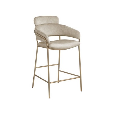 Meridian Furniture,Yara Stone Velvet Counter Stool